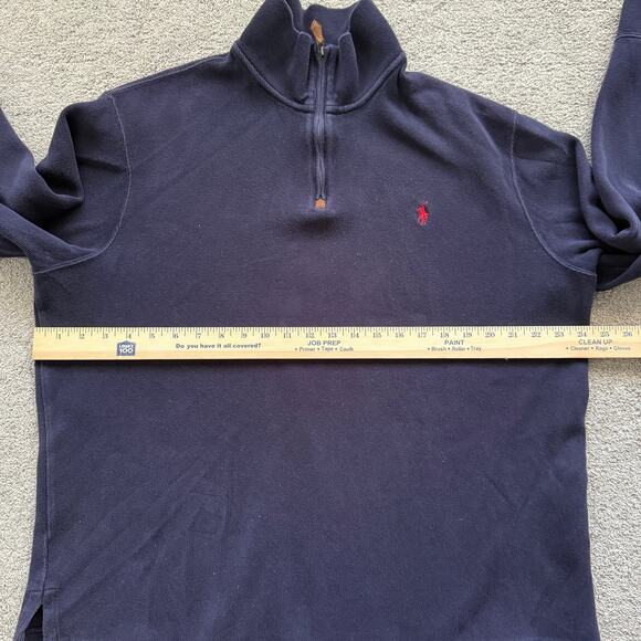 Ralph Lauren Polo Men’s Sz XL Sweater Quarter Zip Sweater Navy Blue - Picture 4 of 5
